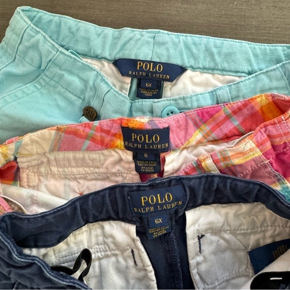 Polo Ralph Lauren girls classic chino shorts bermuda bundle lot of 3 size 6 - Picture 8 of 11